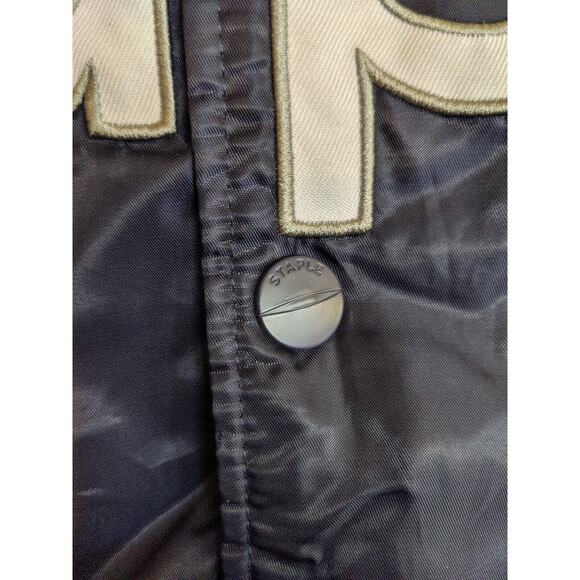 Staple Bomber Blue Jacket Button Snaps Outdoors Stylish Men's Size XL - Picture 3 of 5